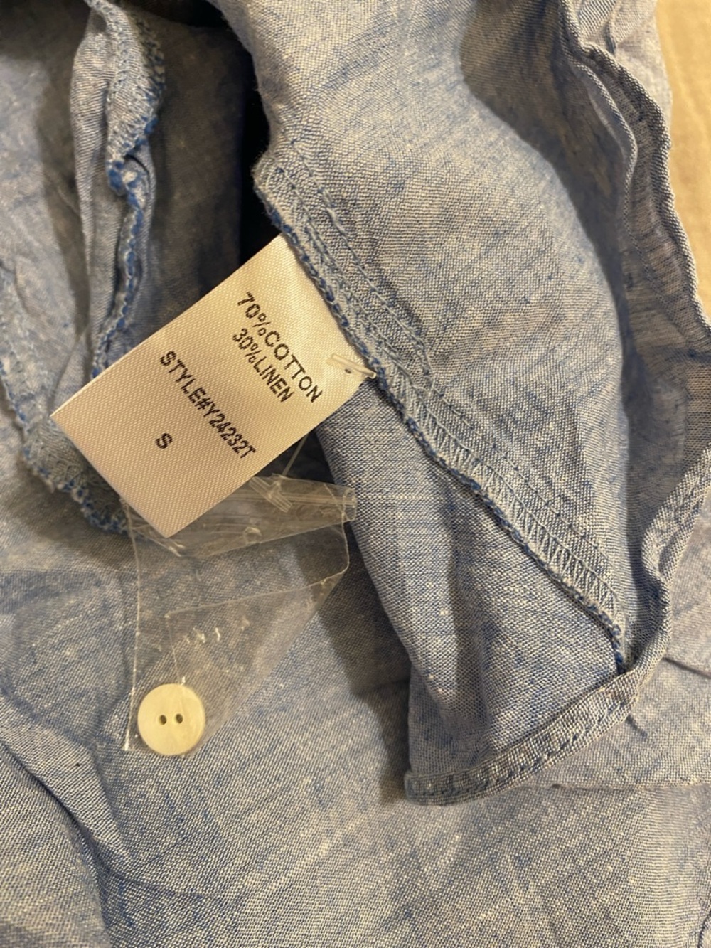 Tuckernuck Light Blue cotton linen mini dress with pockets. Size S - Picture 6 of 8